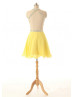 Yellow Chiffon Beads Backless Sexy Short Prom Dress 